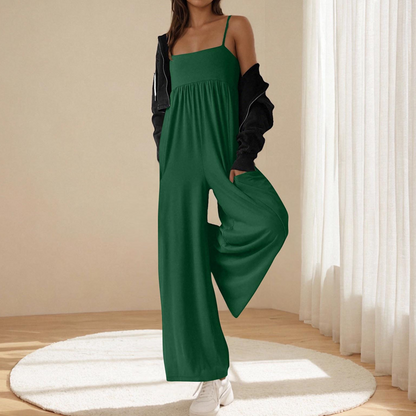 Beach Casual Strappy Backless Wide-Leg Jumpsuit