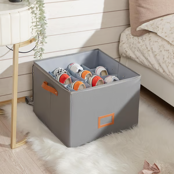 ⏰🔥 LIMITED TIME 50% OFF! 👟 Fabric Shoe Organiser Storage Box – Foldable, Large Capacity, Dustproof & Breathable for Closets & Bedrooms 🧺✨