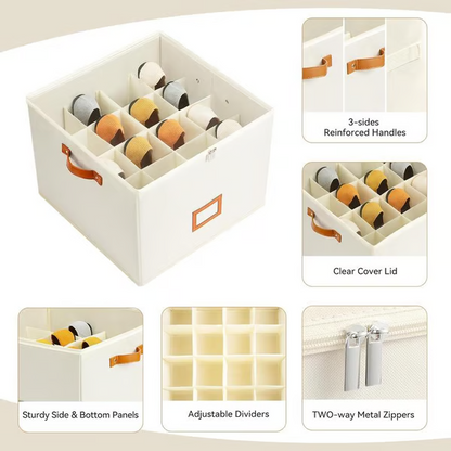 ⏰🔥 LIMITED TIME 50% OFF! 👟 Fabric Shoe Organiser Storage Box – Foldable, Large Capacity, Dustproof & Breathable for Closets & Bedrooms 🧺✨