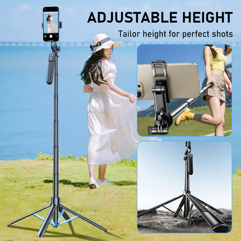 📱 50% OFF!! 4-legged selfie stick – one-button pop-up, extends to 180cm, stable on any surface! ✨🎥