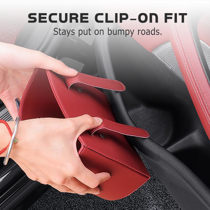 🚗50% OFF HOT SALE✨Universal PU Leather Car Door Cup Holder, Clip‑On Wide‑Mouth Car Storage Organizer for Drinks, Umbrella, Phone, Multi‑Purpose Car Interior Accessory