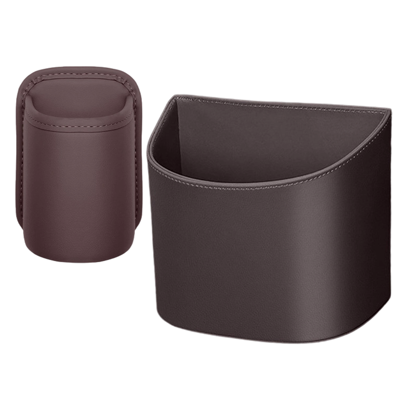 🚗50% OFF HOT SALE✨Universal PU Leather Car Door Cup Holder, Clip‑On Wide‑Mouth Car Storage Organizer for Drinks, Umbrella, Phone, Multi‑Purpose Car Interior Accessory