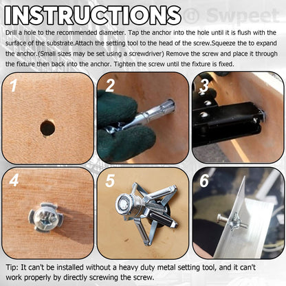 🔥50 pcs Expansion Screw Petal Nut