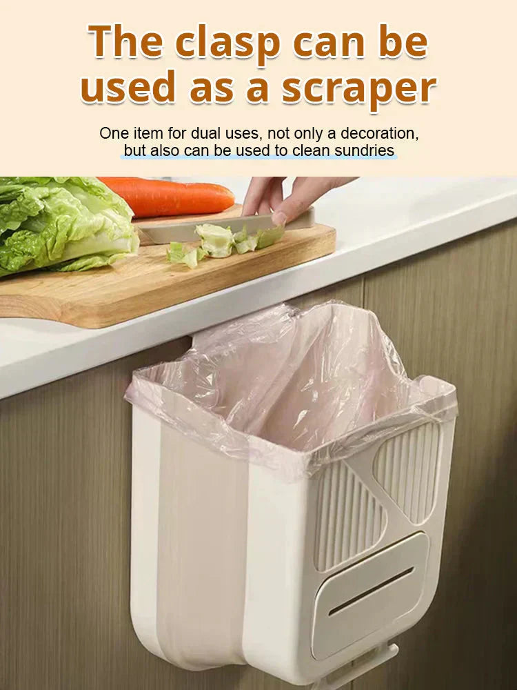 🥡Limited-time 50% OFF🥦Folding Hanging Kitchen Waste Trash Can🗑️