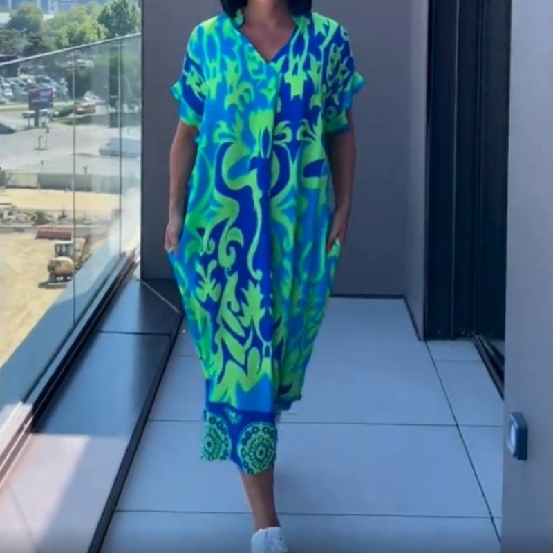 🌸 50% OFF NOW! 🌸Women's Casual Elegant Printed V-Neck Dress