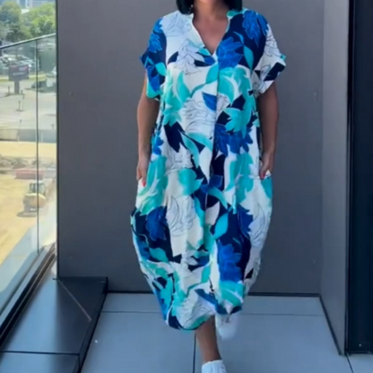 🌸 50% OFF NOW! 🌸Women's Casual Elegant Printed V-Neck Dress