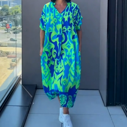 🌸 50% OFF NOW! 🌸Women's Casual Elegant Printed V-Neck Dress