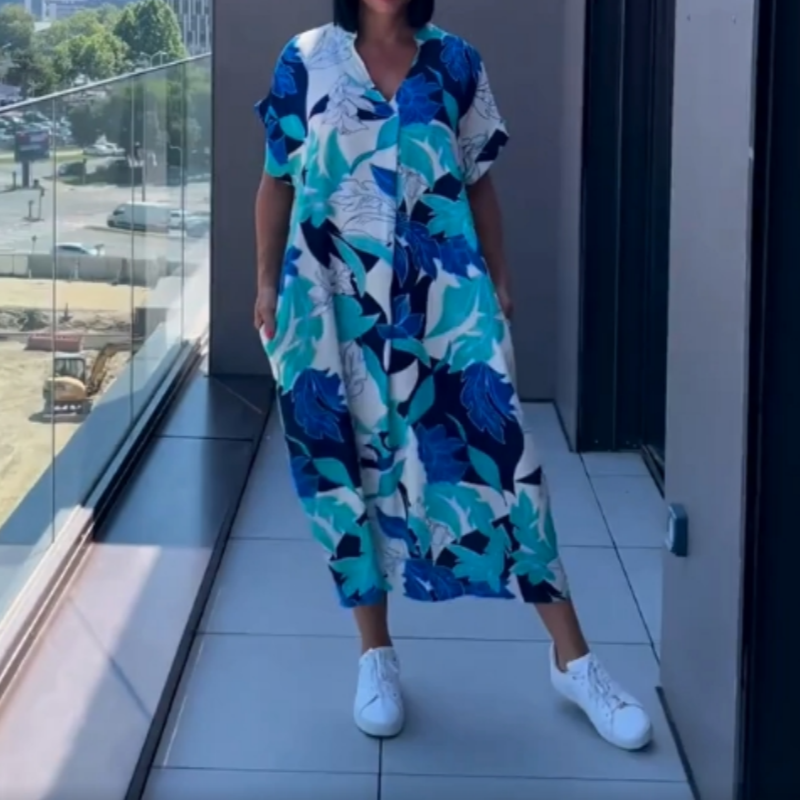 🌸 50% OFF NOW! 🌸Women's Casual Elegant Printed V-Neck Dress