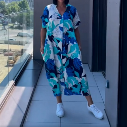 🌸 50% OFF NOW! 🌸Women's Casual Elegant Printed V-Neck Dress