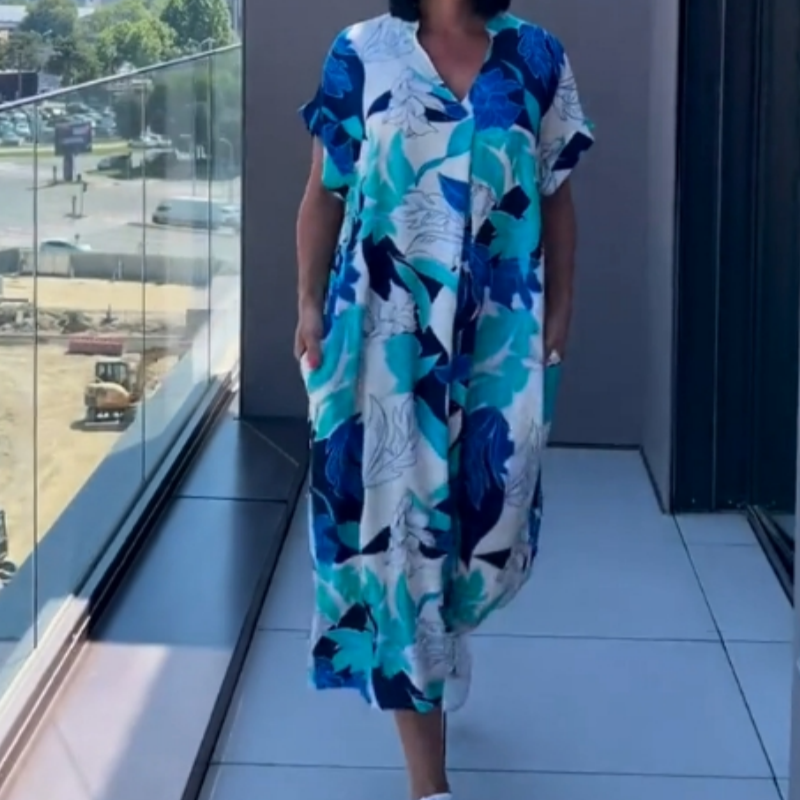 🌸 50% OFF NOW! 🌸Women's Casual Elegant Printed V-Neck Dress