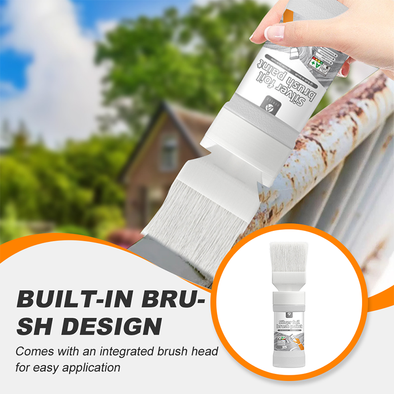 🖌️50% OFF NOW ! ✨Water-Based Metallic Silver Paint with Built-in Brush – Rust Repair Metal Coating for Home DIY