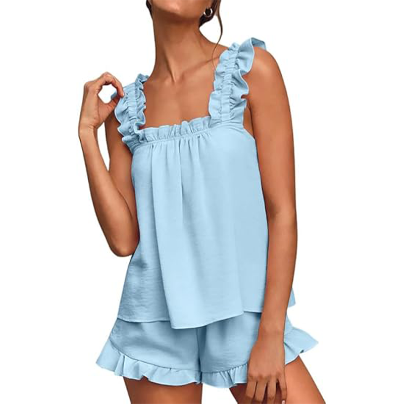 Soft & Comfy Ruffle Trim Pajama Set