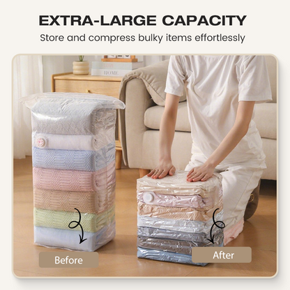 🔥💨 50% OFF! 🧳 No-Pump Vacuum Storage Bags – 3 Second Compression, 90% Space Saved, Air Valve Design – PA+PE Anti-Mould & Moisture Proof – for Clothes, Bedding, Travel – Extra Large Sizes