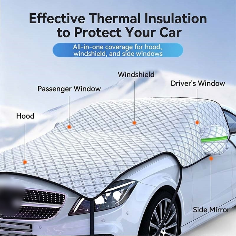 🏆 LIMITED-TIME 50% OFF! ❄️Car Windshield Snow Cover – All‑season, multi‑layer. Covers hood, glass & side windows. Strong straps, no slipping! 🚙💨