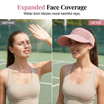 🔥SUMMER HOT SALE £7.99!!💥50K+ SOLD!🔥SunSafeTok Women’s High Ponytail Visor Hat 🧢 Breathable, Open-Top UV400 Protection ☀️🇬🇧  Perfect for Running, Hiking, Beach Days & Everyday “That Girl” Style 💁‍♀️✨