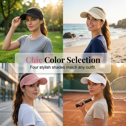 🔥SUMMER HOT SALE £7.99!!💥50K+ SOLD!🔥SunSafeTok Women’s High Ponytail Visor Hat 🧢 Breathable, Open-Top UV400 Protection ☀️🇬🇧  Perfect for Running, Hiking, Beach Days & Everyday “That Girl” Style 💁‍♀️✨