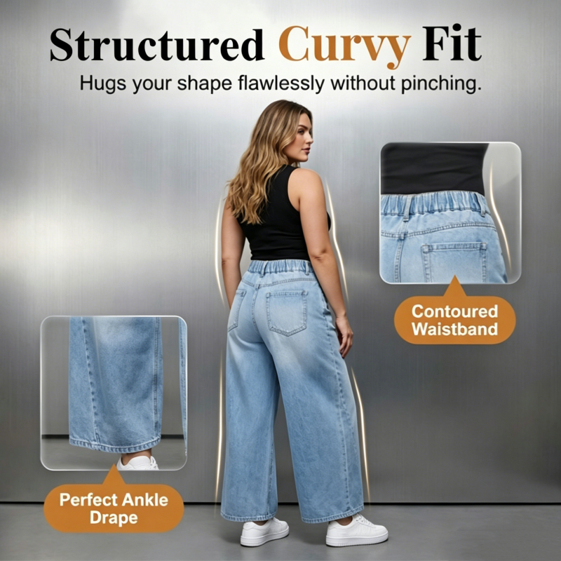 👖 50% OFF NOW! 🩹 Women's Wide-Leg Jeans with Patch Pockets – Relaxed fit & vintage wash – Functional side pockets, perfect for casual days or streetwear – comfortable and stylish ✨