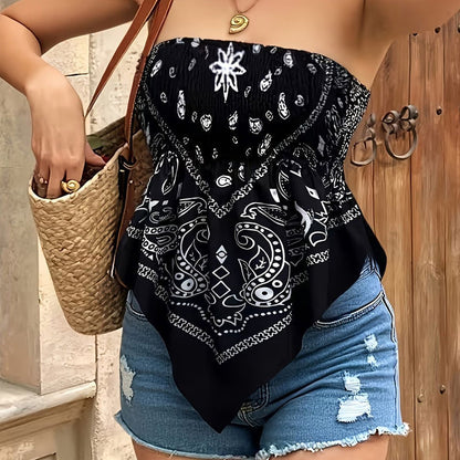 🌊SUMMER HOT SALE 50% OFF 💖Women's Asymmetrical Hem Bandana Tube Top