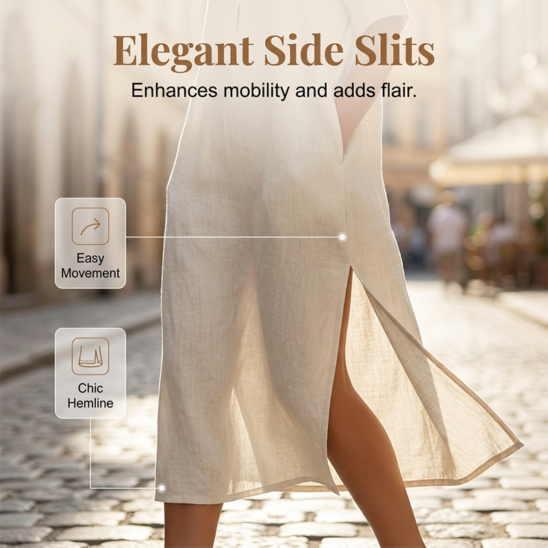 👗 50% OFF NOW! 💥 Women's Elegant Cotton Linen Short Sleeve Lapel Dress – Breathable, flowy & hidden pockets – Perfect for summer, office or casual chic – effortless style 🌸