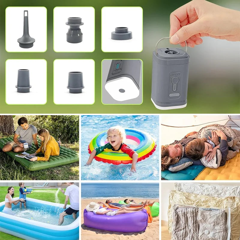 🔦 50% OFF NOW! 🏕️ Rechargeable Camping Air Pump – LED light & fast inflation – Compact & portable – perfect for airbeds, pools or tires 🔋✨
