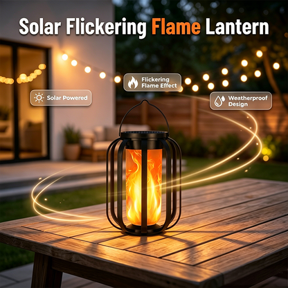 ☀️ Solar Flicker Flame Lantern - Waterproof & Automatic - Realistic warm light, perfect for patios, gardens or paths - no cable needed 🌙