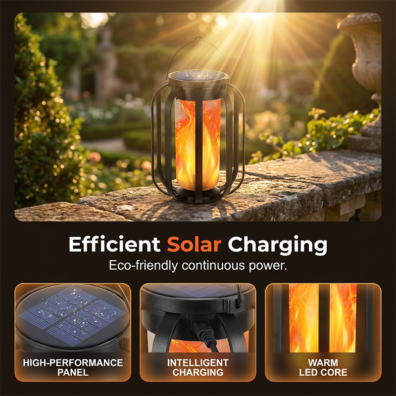 ☀️ Solar Flicker Flame Lantern - Waterproof & Automatic - Realistic warm light, perfect for patios, gardens or paths - no cable needed 🌙
