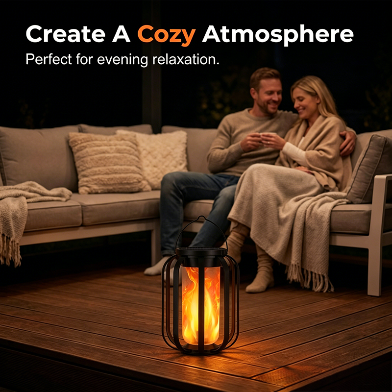 ☀️ Solar Flicker Flame Lantern - Waterproof & Automatic - Realistic warm light, perfect for patios, gardens or paths - no cable needed 🌙
