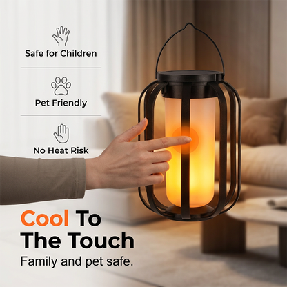 ☀️ Solar Flicker Flame Lantern - Waterproof & Automatic - Realistic warm light, perfect for patios, gardens or paths - no cable needed 🌙