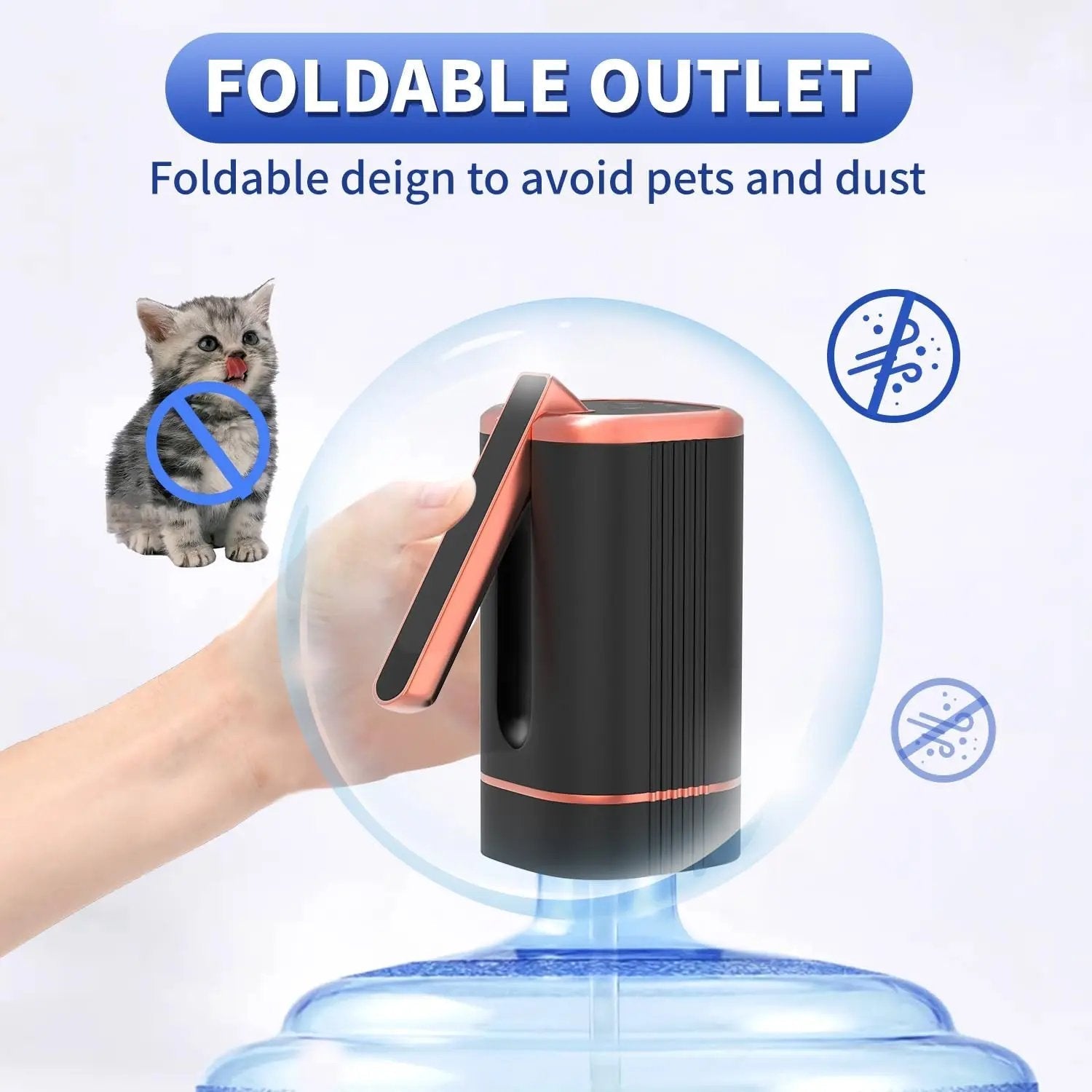 🚰 Foldable Electric Water Pump Dispenser – Portable USB Water Transfer Pump, Universal Fit for 2-5 Gallon Jugs, Camping & Home Water Dispensing