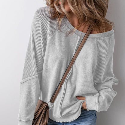 🌸 50% OFF NOW! 🌸Women's Waffle Knit Long Sleeve Top