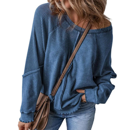 🌸 50% OFF NOW! 🌸Women's Waffle Knit Long Sleeve Top