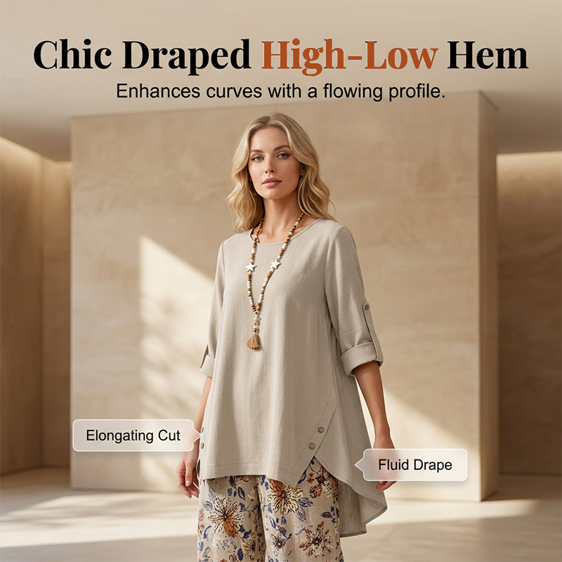 👚 50% OFF NOW! 🌿 Women's Cotton Linen Half Sleeve Top ＆ Pants Set – Breathable & lightweight – Perfect for summer, office or casual days – relaxed fit with natural texture 🌸✨