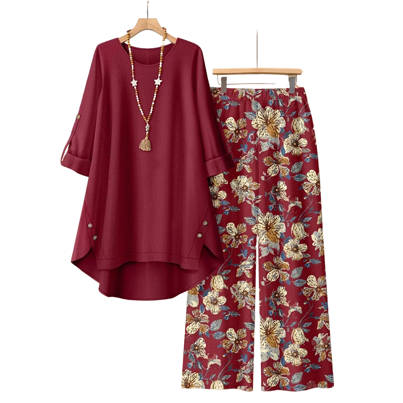 👚 50% OFF NOW! 🌿 Women's Cotton Linen Half Sleeve Top ＆ Pants Set – Breathable & lightweight – Perfect for summer, office or casual days – relaxed fit with natural texture 🌸✨