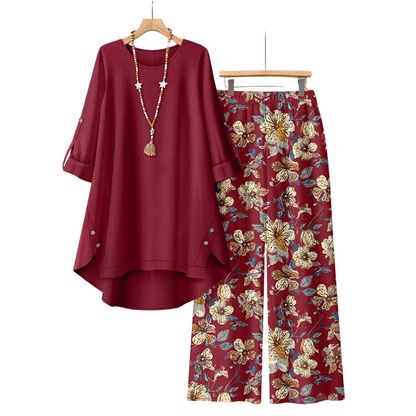 👚 50% OFF NOW! 🌿 Women's Cotton Linen Half Sleeve Top ＆ Pants Set – Breathable & lightweight – Perfect for summer, office or casual days – relaxed fit with natural texture 🌸✨