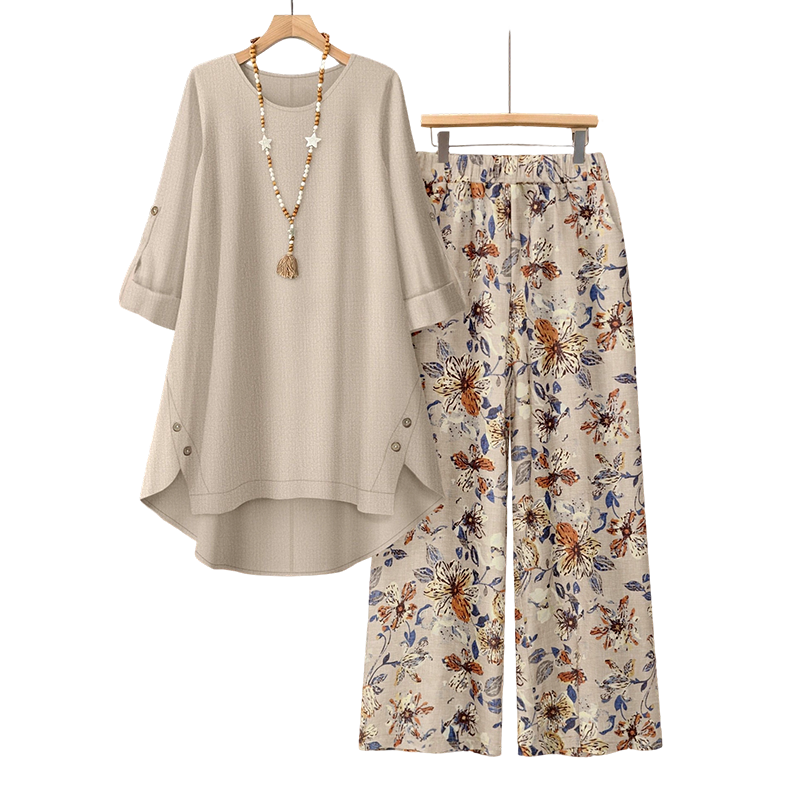👚 50% OFF NOW! 🌿 Women's Cotton Linen Half Sleeve Top ＆ Pants Set – Breathable & lightweight – Perfect for summer, office or casual days – relaxed fit with natural texture 🌸✨