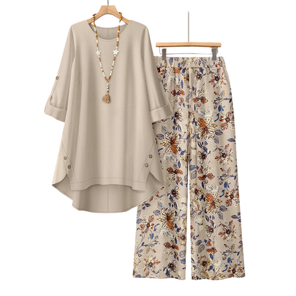 👚 50% OFF NOW! 🌿 Women's Cotton Linen Half Sleeve Top ＆ Pants Set – Breathable & lightweight – Perfect for summer, office or casual days – relaxed fit with natural texture 🌸✨