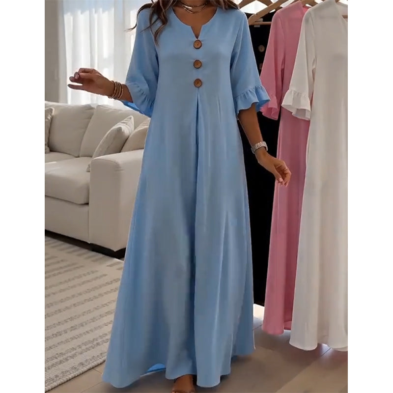 👗 LIMITED-TIME 50% OFF! ✨ Women's V-Neck Loose Maxi Dress – Flowing Silhouette, Soft Drape, Day to Dinner 🌙
