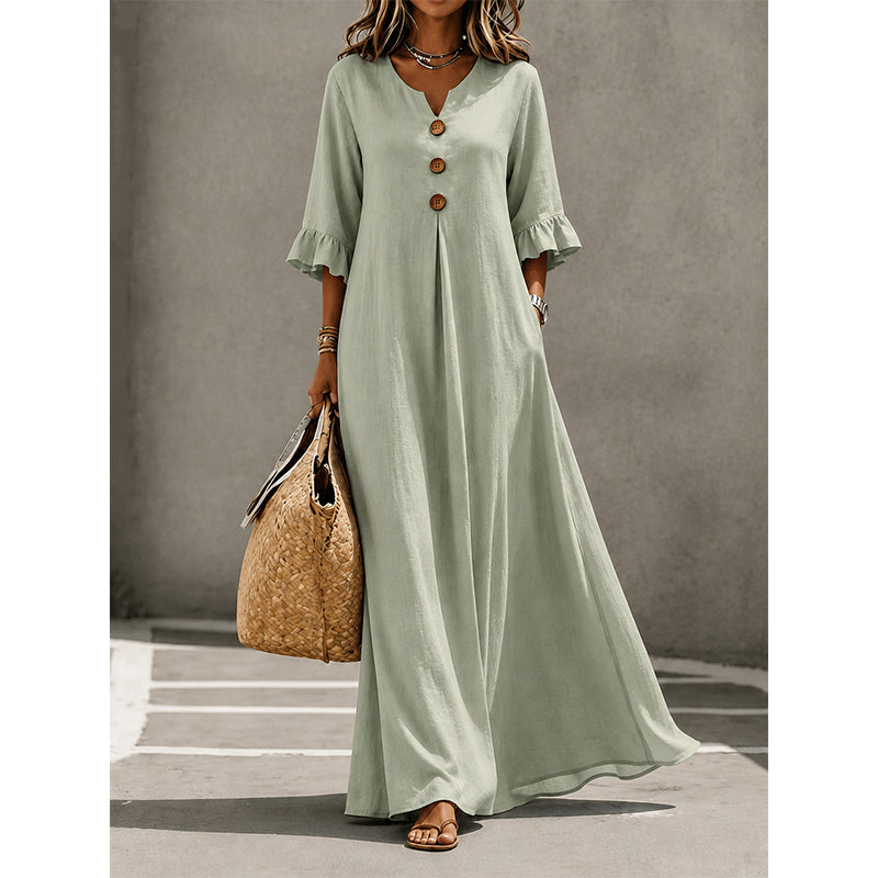 👗 LIMITED-TIME 50% OFF! ✨ Women's V-Neck Loose Maxi Dress – Flowing Silhouette, Soft Drape, Day to Dinner 🌙