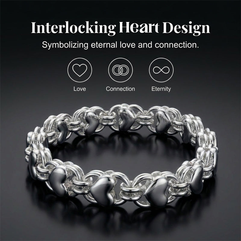 📢📢50% OFF !! ⏰Double Chain Heart Charm Bracelet