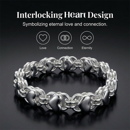 📢📢50% OFF !! ⏰Double Chain Heart Charm Bracelet