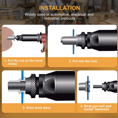 🔧 Last Day Special Price £9.99 !✨ Flat Head Threaded Insert Nut Rivet Nuts Set – Multi-Size, Corrosion Resistant, Easy Install 🛠️