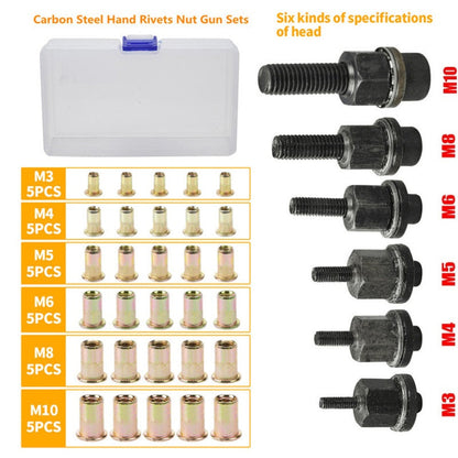 🔧 Last Day Special Price £9.99 !✨ Flat Head Threaded Insert Nut Rivet Nuts Set – Multi-Size, Corrosion Resistant, Easy Install 🛠️