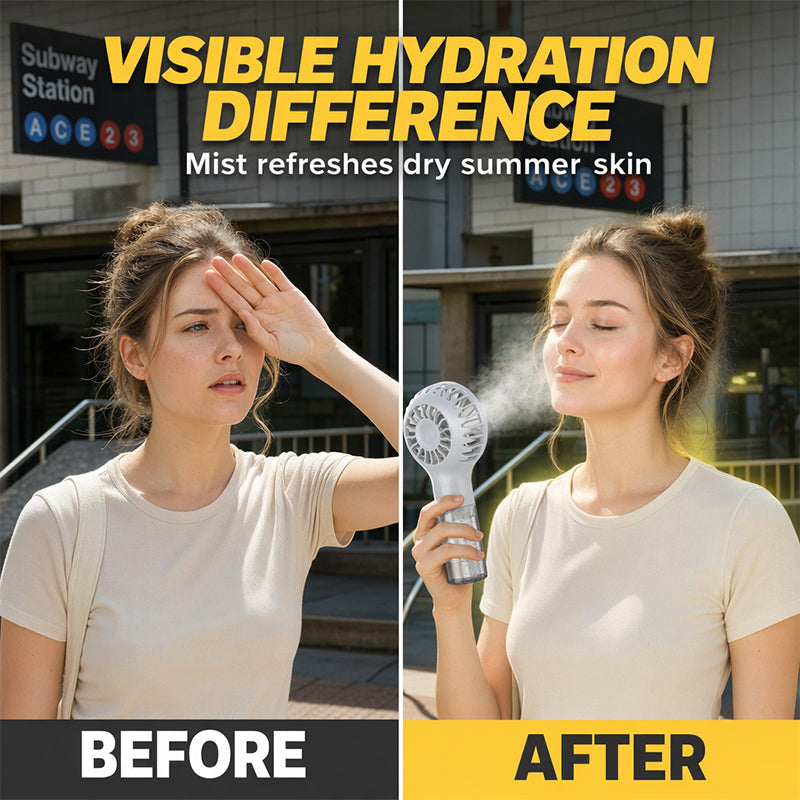 🏖️🌞Summer New Hot Selling 50% OFF🎁❄️Portable Handheld Mist Cooling Fan💦