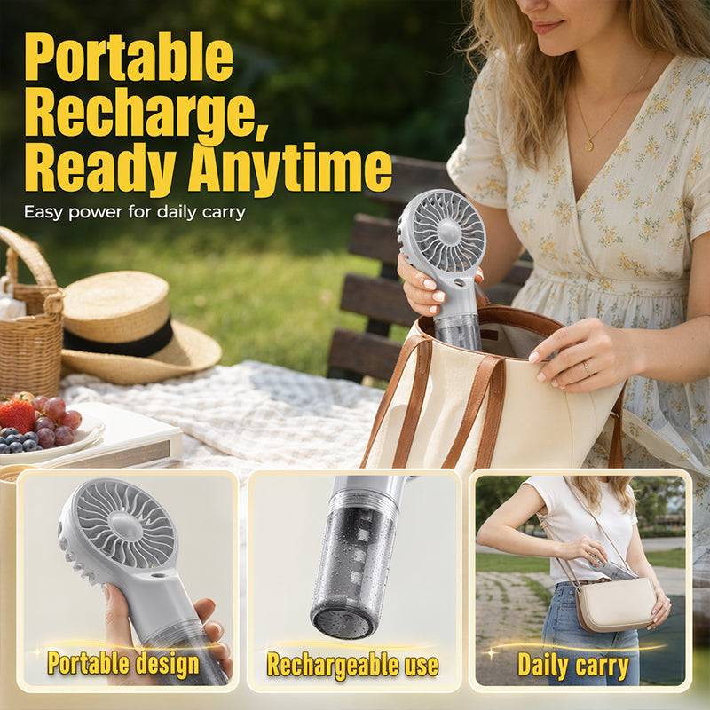 🏖️🌞Summer New Hot Selling 50% OFF🎁❄️Portable Handheld Mist Cooling Fan💦