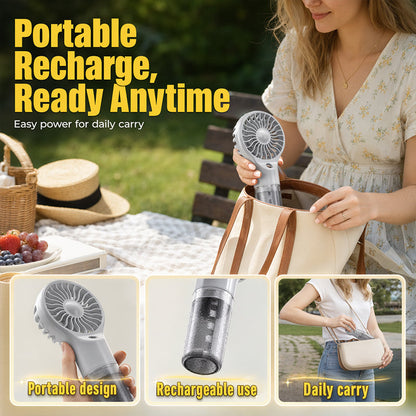 🏖️🌞Summer New Hot Selling 50% OFF🎁❄️Portable Handheld Mist Cooling Fan💦