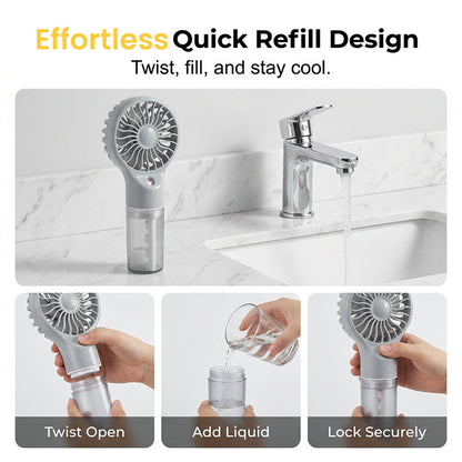 🏖️🌞Summer New Hot Selling 50% OFF🎁❄️Portable Handheld Mist Cooling Fan💦