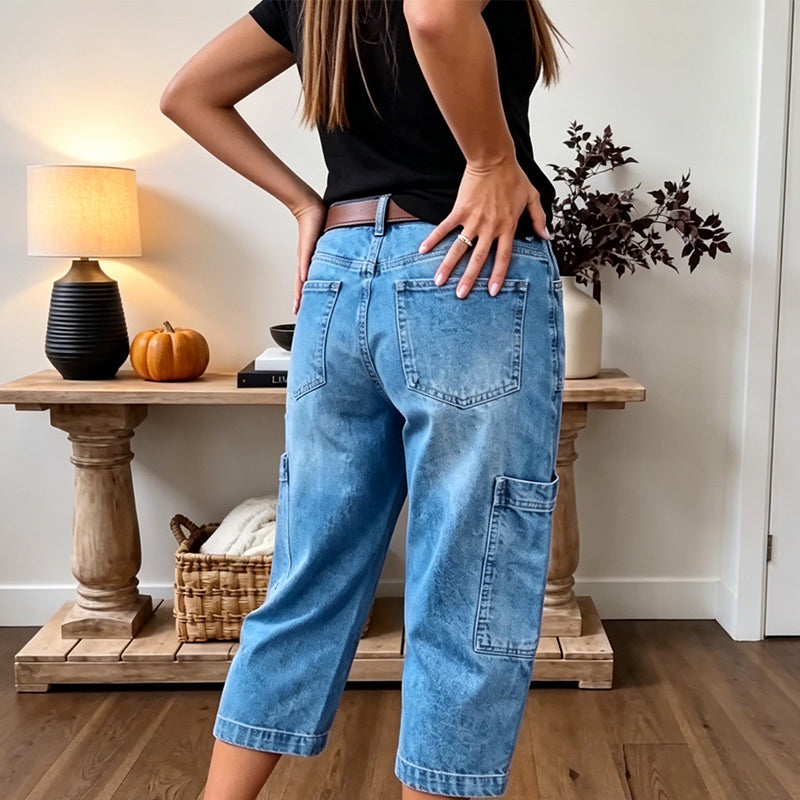 👡 Cropped Wide Leg Jeans with Stretch — Dress Up or Down for Any Occasion