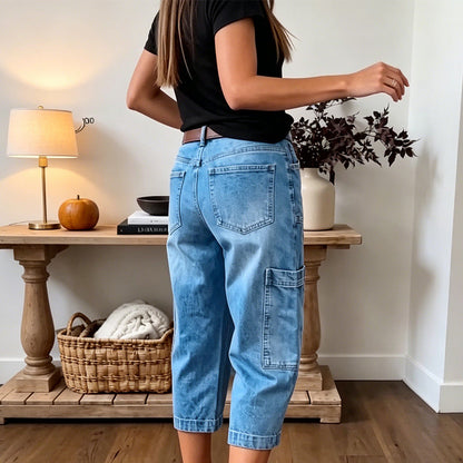 👡 Cropped Wide Leg Jeans with Stretch — Dress Up or Down for Any Occasion