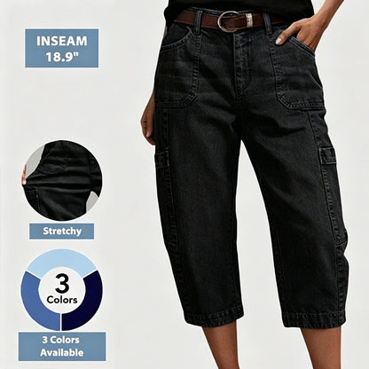 👡 Cropped Wide Leg Jeans with Stretch — Dress Up or Down for Any Occasion