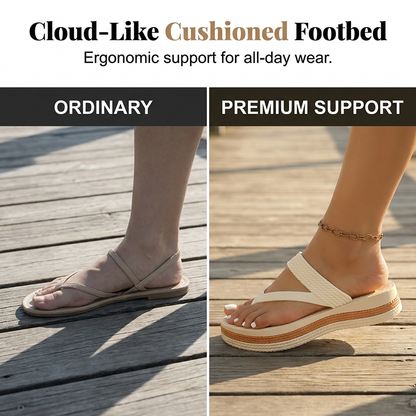 📢🩴Limited-time Special Price:£15.99!!! ⏰Women's Woven Strap Platform Flip-Flops👣